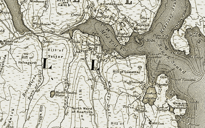 Old map of Laxa Burn in 1912
