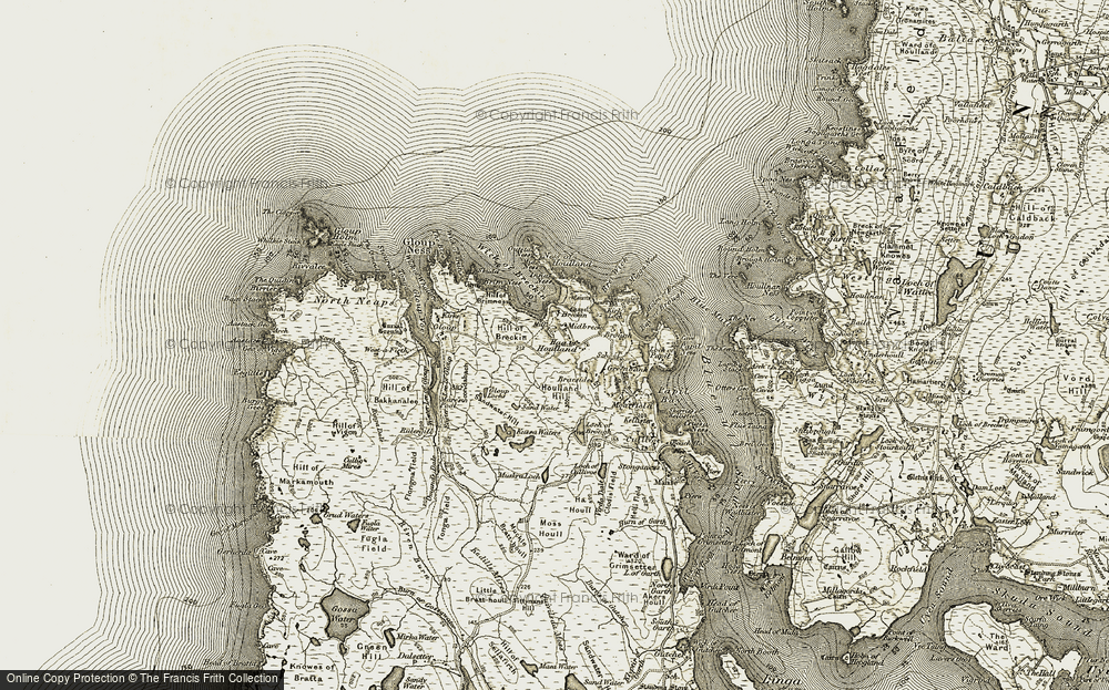 Old Map of Historic Map covering Breckon in 1912