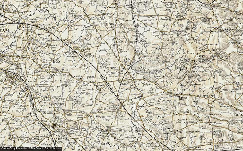 Old Map of Middle Bickenhill, 1901-1902 in 1901-1902