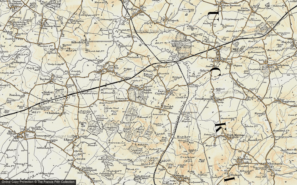 Old Map of Middle Claydon, 1898 in 1898