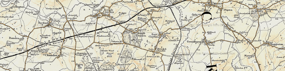 Old map of Middle Claydon in 1898