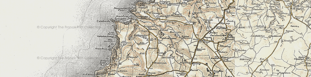 Old map of Middle Crackington in 1900