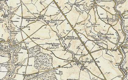 Old map of Middle Duntisbourne in 1898-1899