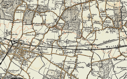 Old map of Middle Green in 1897-1909