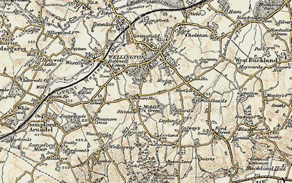 Old map of Middle Green in 1898-1900