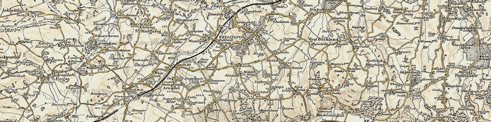 Old map of Middle Green in 1898-1900