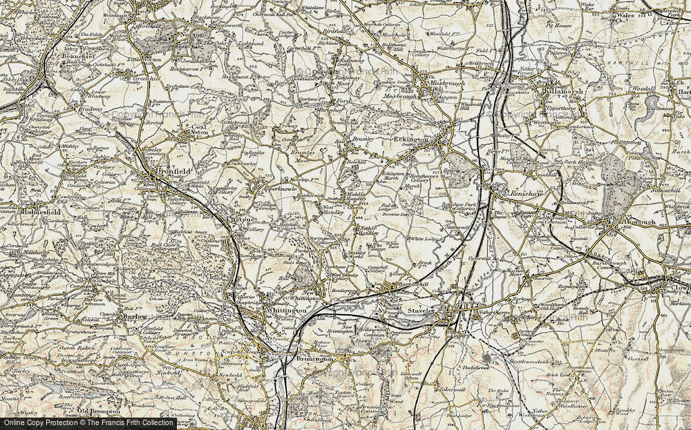 Old Map of Middle Handley, 1902-1903 in 1902-1903