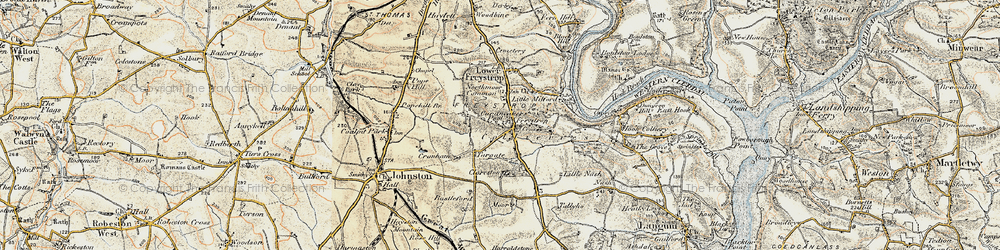 Old map of Middle Hill in 1901-1912