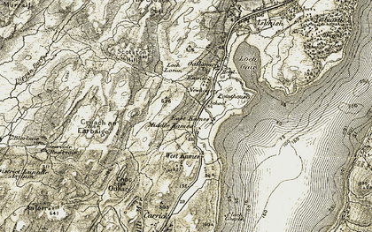 Old map of Middle Kames in 1906-1907