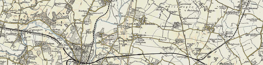 Old map of Middle Littleton in 1899-1901