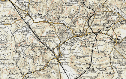 Old map of Middle Madeley in 1902