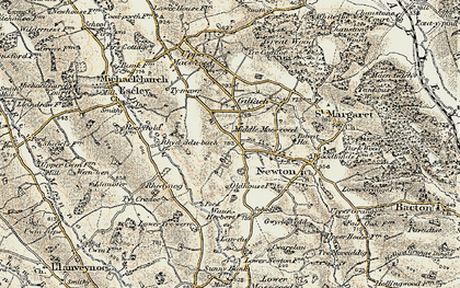 Old map of Middle Maes-coed in 1900