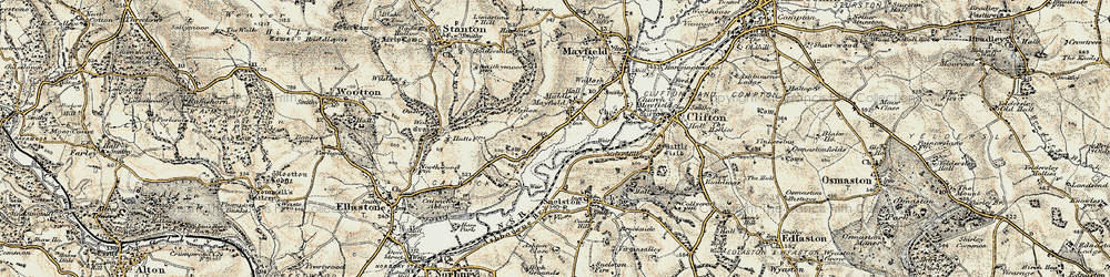 Old map of Middle Mayfield in 1902