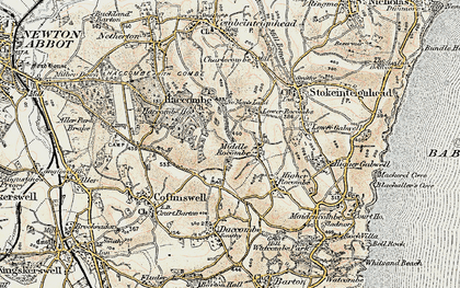 Old map of Middle Rocombe in 1899