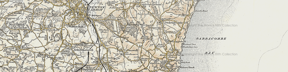 Old map of Middle Rocombe in 1899
