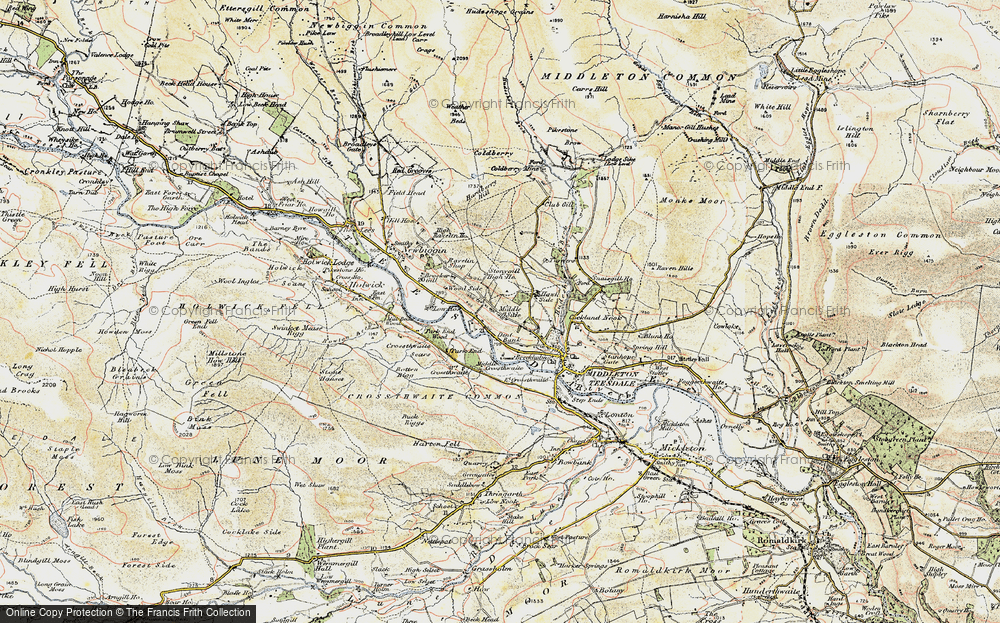 Old Map of Historic Map covering Teesdale in 1904