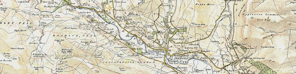 Old map of Middle Side in 1904