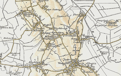 Old map of Middle Stoughton in 1899-1900