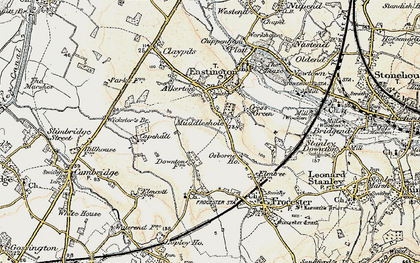 Old map of Middle Street in 1898-1900