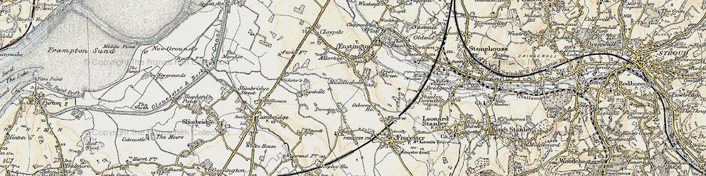 Old map of Middle Street in 1898-1900