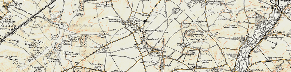 Old map of Middle Wallop in 1897-1899