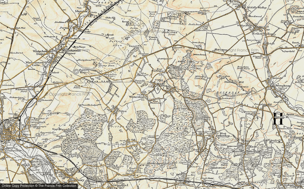 Old Map of Middle Winterslow, 1897-1898 in 1897-1898