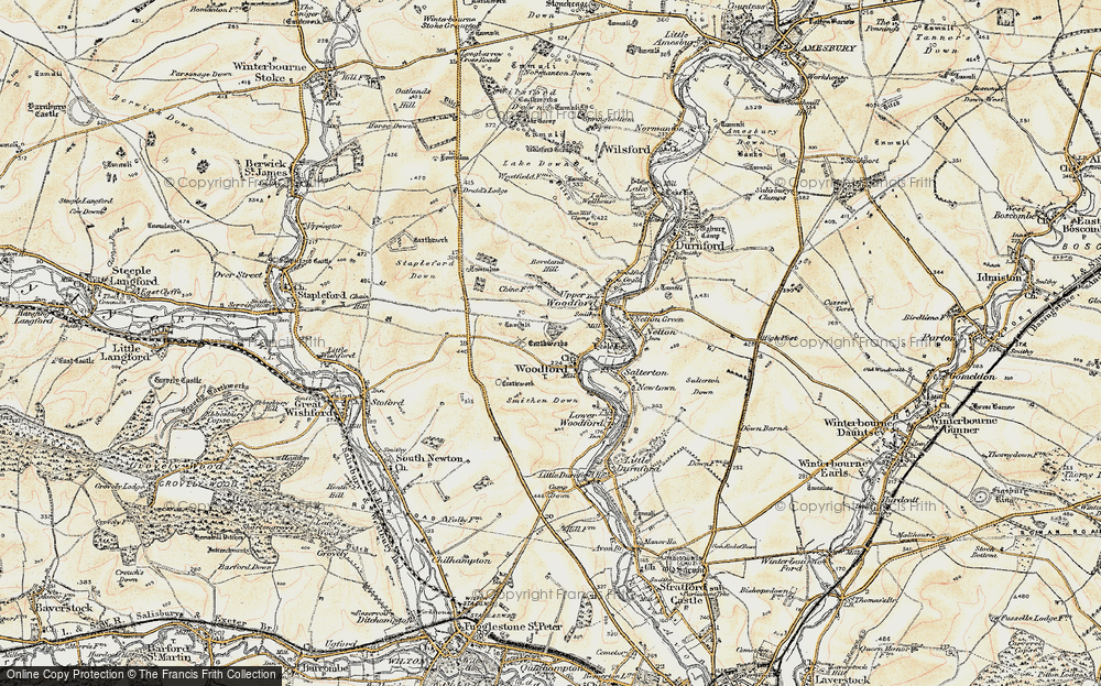 Old Map of Middle Woodford, 1897-1899 in 1897-1899