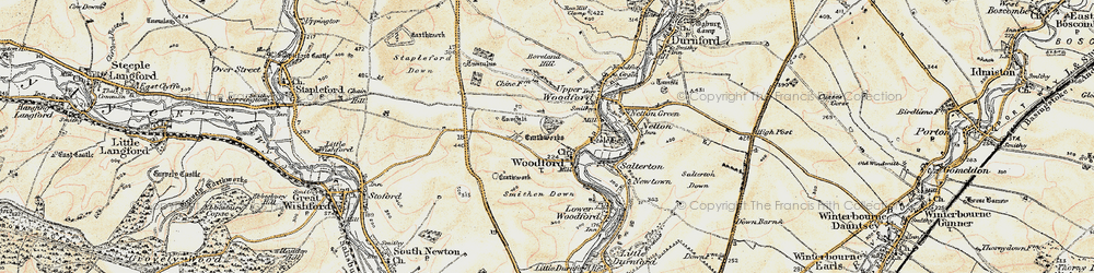 Old map of Middle Woodford in 1897-1899