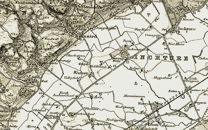 Old map of Middlebank in 1907-1908