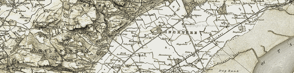 Old map of Middlebank in 1907-1908
