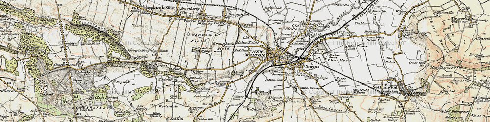 Old map of Musley Bank in 1903-1904
