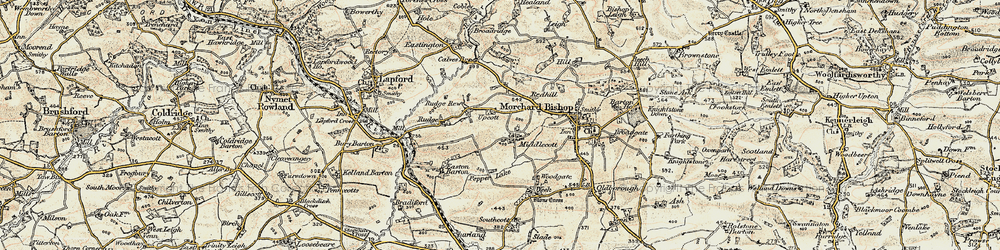 Old map of Middlecott in 1899-1900