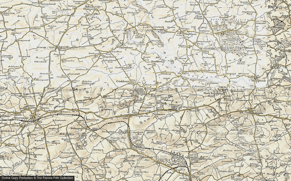 Old Map of Historic Map covering Bramble Wood in 1900