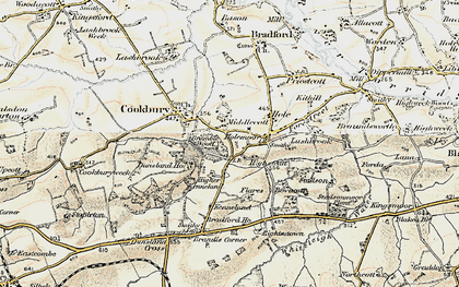 Old map of Middlecott in 1900