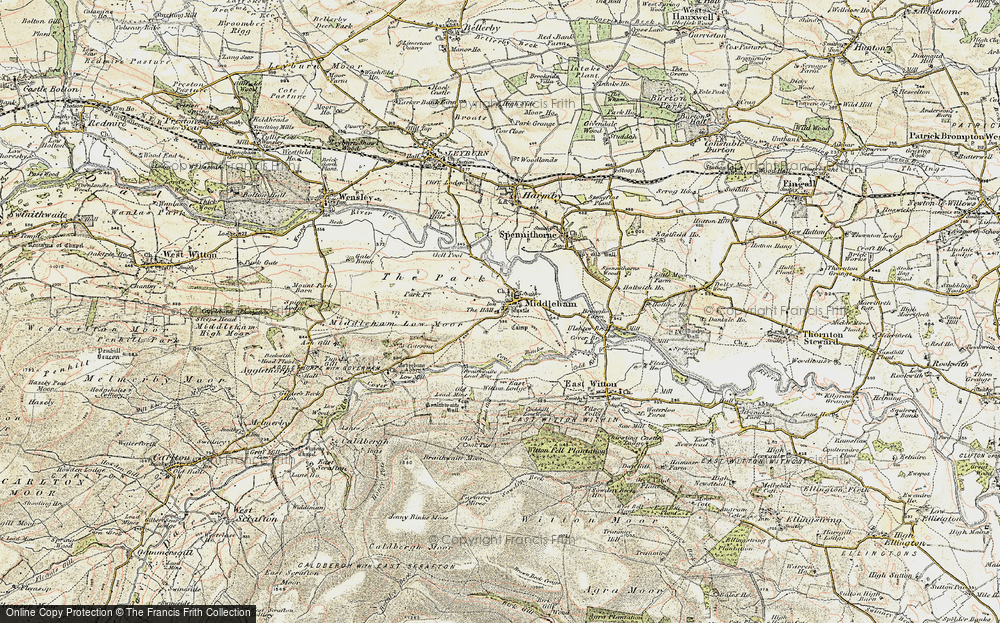 Old Map of Middleham, 1904 in 1904