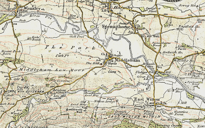 Old map of Middleham in 1904