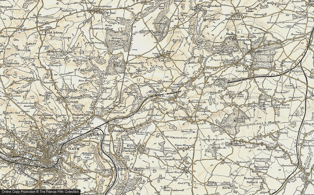 Old Map of Middlehill, 1899 in 1899