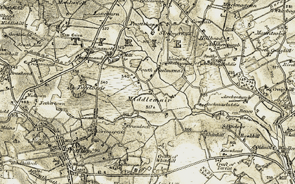 Old map of Middlemuir in 1909-1910