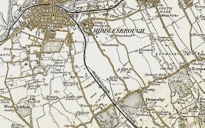 Old map of Middlesbrough in 1903-1904