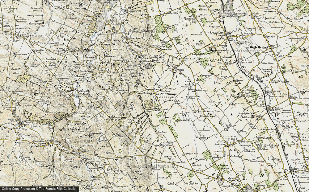 Old Map of Historic Map covering Hurst in 1901-1904