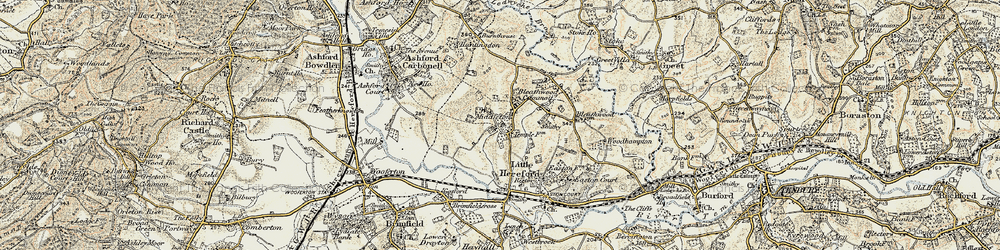 Old map of Bleathwood Common in 1901-1902