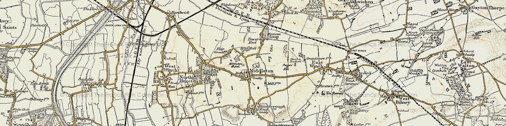 Old map of Middleton in 1901-1902