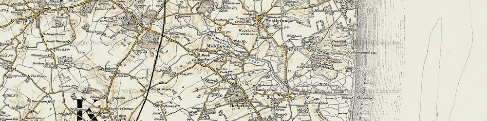 Old map of Westleton Common in 1901