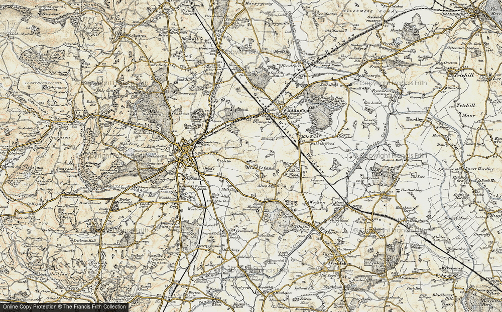 Old Map of Historic Map covering Bryn-y-plentyn in 1902