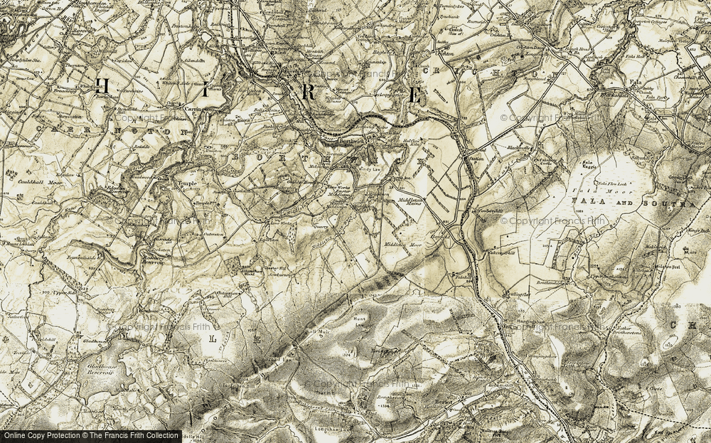 Old Map of Historic Map covering Wull Muir in 1903-1904