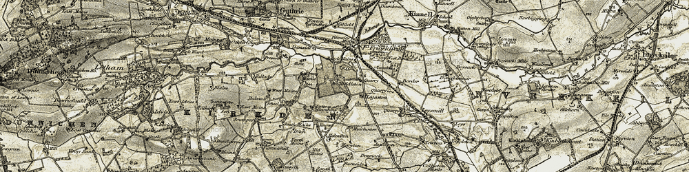 Old map of Legaston in 1907-1908