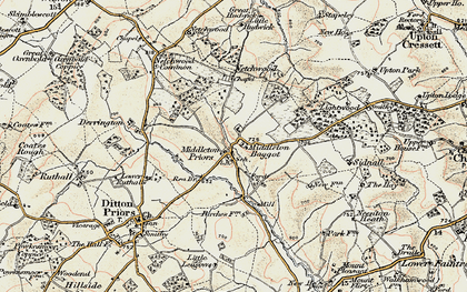 Old map of Middleton Baggot in 1902