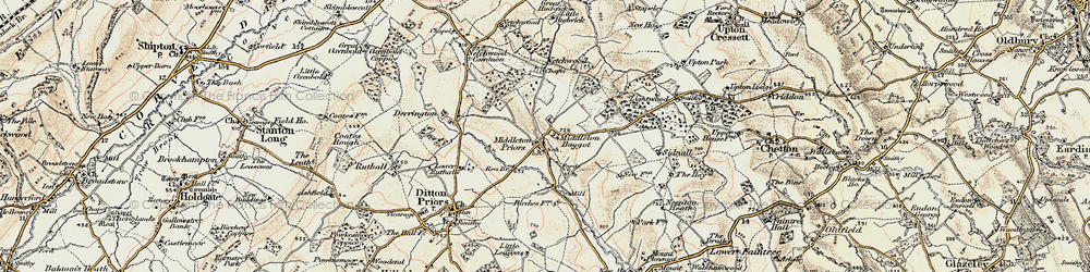 Old map of Middleton Baggot in 1902
