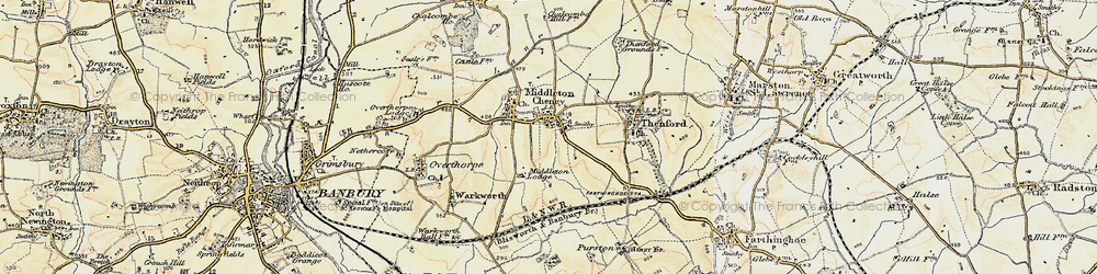Old map of Middleton Cheney in 1898-1901
