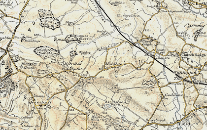 Old map of Windy Fields in 1902